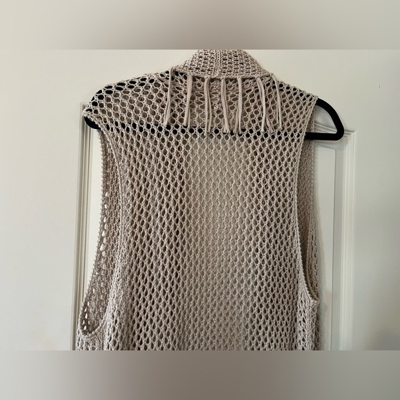 Chico’s Long cotton Knit Open Tan Summer Cardigan Women’s size Large - Picture 7 of 16